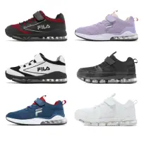 在飛比找momo購物網優惠-【FILA】童鞋 中童 大童 魔鬼氈 皮革 網布 運動鞋 籃