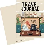 WJnflQN Travel Log Book Journal | Laminated Cover Thick Writing Journal with Elastic Strap - Portable Notepad for Handwritten Records Pasted Tickets