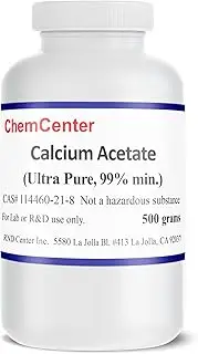 Calcium Acetate, High Purity, Powder, 500 Grams (1.1 lb.)