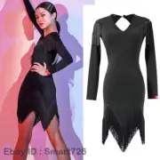New Latin Dance Performance Dress Rumba Samba Cha Cha Fringes Practice Ballroom