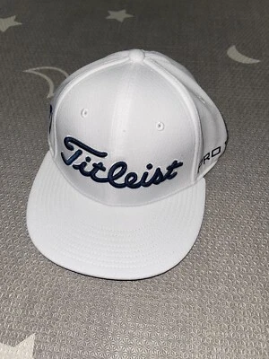 Titleist FJ Pro V1 Golf 2024 Tour Elite Flat Bill Hat Cap Snapback White Blue