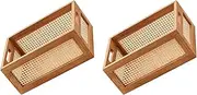 2X Decorative Basket Book Storage Woven Baskets for Storage Basket Organizing Nursery Bedroom Rattan Bathroom(S)