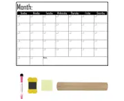 Magnetic Dry Erase Calendar - Vertical Calendar for Refrigerator - Monthly Fridge Calendar Whiteboard,black