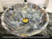 Gray Geode Agate Stone Bathroom Counter Top Sink, Hand wash basin sink decors