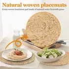 Set of 6 Woven Placemats 12 Inches Decorative Round Woven Table Mats CanYF