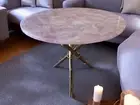 24" Round Rose Quartz Stone Coffee Table Pink Crystal Healing Countertop Decors