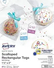 AVERY Printable Tags for Inkjet Printers Only, Scalloped Tags with Strings, 2" x 1.25", 180 Tags (22848)