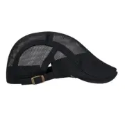 Mens Summer Newsboy Cap Beret Cabbie Hat Adjustable Breathable Mesh Flat