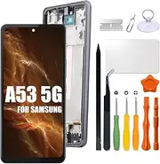 for Samsung Galaxy A53 5G Screen Replacement with Frame INCELL for Samsung A536B A536U A536E A536V A536W A536N S536DL LCD Touch Display Digitizer Assembly with Repair Part（No Fingerprint Function）
