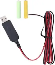 Aa Battery Eliminators USB Supply - 5v to 3v Battery Converter 1m, Battery Charger Replace Adapter | USB Supply Cable Replace Aa/AAA Batteries for Led Lights, Small Fans, Game Consoles