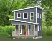 16x16 Tiny House -- 465 sq ft -- PDF Floor Plan -- Model 2B