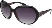[Kenneth Cole REACTION] Womens Oversized Round Black / Dark Red Sunglass KC1221 5B