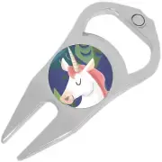 Happy Unicorn Golf Ball Marker Divot Repair Tool Bottle Opener