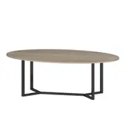 Foret Coffee Table Oval Tea Side Tables Vintage Dining Retro Metal Wooden Oak