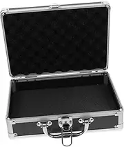 Alipis Aluminum Briefcase with Lock Portable Metal Toolbox Case for Travel Cash Storage Medication Design with Comfortable Handle Protective Foam Lining