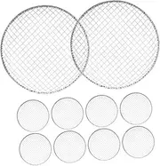 10pcs Round Corner Barbecue Grill Mesh Camping BBQ Grill Grates for Vegetables Bacon Meat Fish