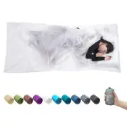 Silk Sleeping Bag Liner, Silk Sleep Sack, Extra Wide 87"x43" & 87“x34”, Light...