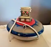 2" Soft Vinyl Spaceship w Robot Wind-up NIB LIMITED Edition , Ray Rohr Estate