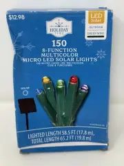 Holiday Time 150 Multi-Color 8 Function Micro LED SOLAR Christmas Lights-Outdoor