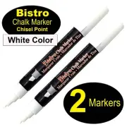 Uchida Bistro Chalk Markers 483-S-0, White, Chisel Tip, Pack of 2