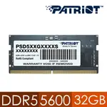 PATRIOT 美商博帝 DDR5 5600 32GB 筆記型記憶體