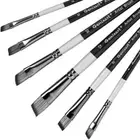 6 Pcs Wood Angled Paint Brushes Angular Paint Brushes Set For Watercolors