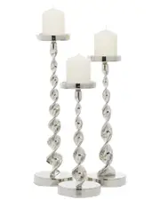 Peyton Lane Set of 3 Silver Candle Holders NoSize