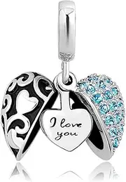 [QueenCharms] Open Heart I Love You Charm Tree of Life Beads for Charm Bracelets