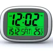 New Digital Sleek Alarm Clock LED green light temperature timer day date display