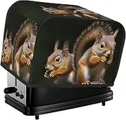 Squirrel Animal Toaster Cover 2 Slice Bread Machine Covers Waterproof Universal Size Kitchen Small Appliance Cover with Hang Loop, Dust and Fingerprint Protection