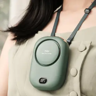 【有頻道】綠色 新款USB便攜小風扇 迷你掛脖小風扇DQ203
