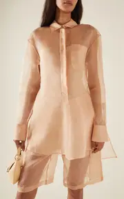 [Del Core] Sheer Silk-Organza Shirt