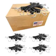USA 50 Pack Heavy Duty 15" EPDM Rubber Tarp-Strap Tie Down Bungee Cord w/ S Hook