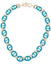 Juvell 18K Plated Enamel Link Necklace