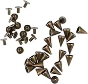 TEHAUX 100 Set DIY Craft Cone Spikes Pyramid Belt Cone Spike Cone screwback Studs Rivets Punk Rivets Replacement Leather Buttons Nail Big Button Metal