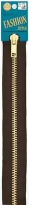 Coats Fashion Metal Brass Separating Zipper 18" -Cloister Brown F25F 18-56B