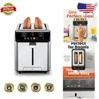 Sleek Stainless Steel Touchscreen Toaster – Perfect for Bagels & Thick Breads