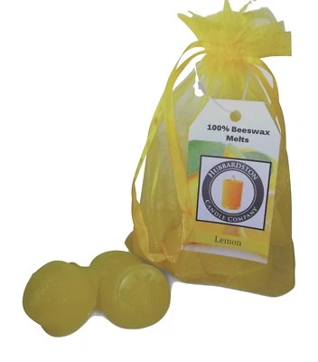 6 Piece Lemon Scented Beeswax Melts Hand Poured by Hubbardston Candle Co