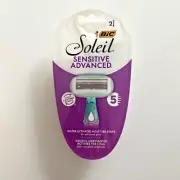 BIC Soleil Women's Disposable 5 Blade Razors | Sensitive Advanced 2 Pack