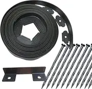 Garden Edge Landscape Edging Border No Dig, Mulch Border, Rubber Landscaping Edging, Flower Bed Edging Borders, Plastic Landscape Edging Kit, Yard Edging Borders (black-66feet)