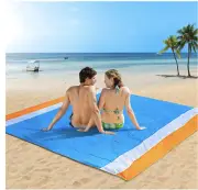 Beach Blanket 79'X'83'' Waterproof Sandproof Mat For 4-7 Adults Oversized Picnic