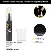Touch Up Paint For Bmw All Models 475 Midnight Black 2 With Polish Paste