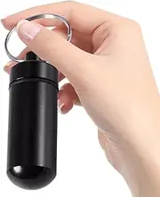 Pocket Pill Case Keychains - Pill Organizer Case Container | Metal Waterproof Pill Boxes, Portable Pill Organizer Container, Small Pocket Pill Box Keychains For Purse Travel