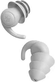 3 Layer White Reusable Soft Silicone Noise Reducing Earplugs for Swimming, Watersports, Waterproof, Sleeping, Noise Sensitivity & Flights, Loud Noise, Work, Meditation, Relaxation & Calm, Travelcase
