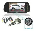 Wireless 9 LED IR Reversing Parking Camera Kit + 7" Car Rearview Mirror Monitor