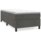 King Single Bed Frame wit Mattress & Topper Set Velvet Box Spring Base Dark Grey