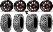 Fuel Lethal 14" Wheels Red 27" Ceros Tires Polaris Ranger XP 9/1K