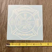 Vintage Northrop Grumman Fire Department Decal Sticker 5x5" White