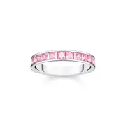 THOMAS SABO Heritage Pink Pave Silver Band Ring