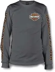 [HARLEY-DAVIDSON] Men's Long Sleeve Orange Bar & Shield